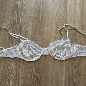 For Love And Lemons Sheer Lace Bra - Cream